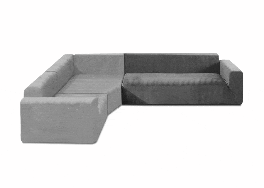 Housse de canapé d’angle (3 parties)