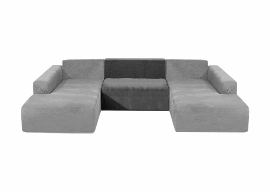 Housse de canapé panoramique (3 parties)