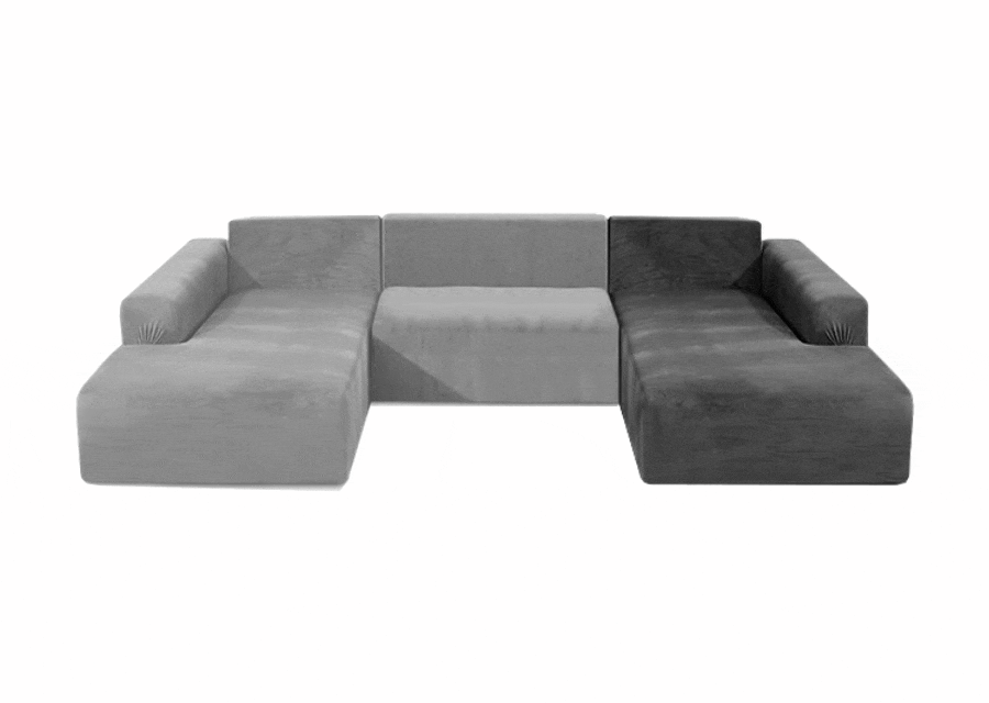 Housse de canapé panoramique (3 parties)